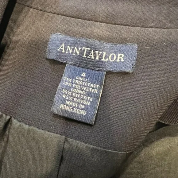 Ann Taylor Navy & White Long Sleeve Fully Lined Jacket Size 4 - Picture 9 of 9